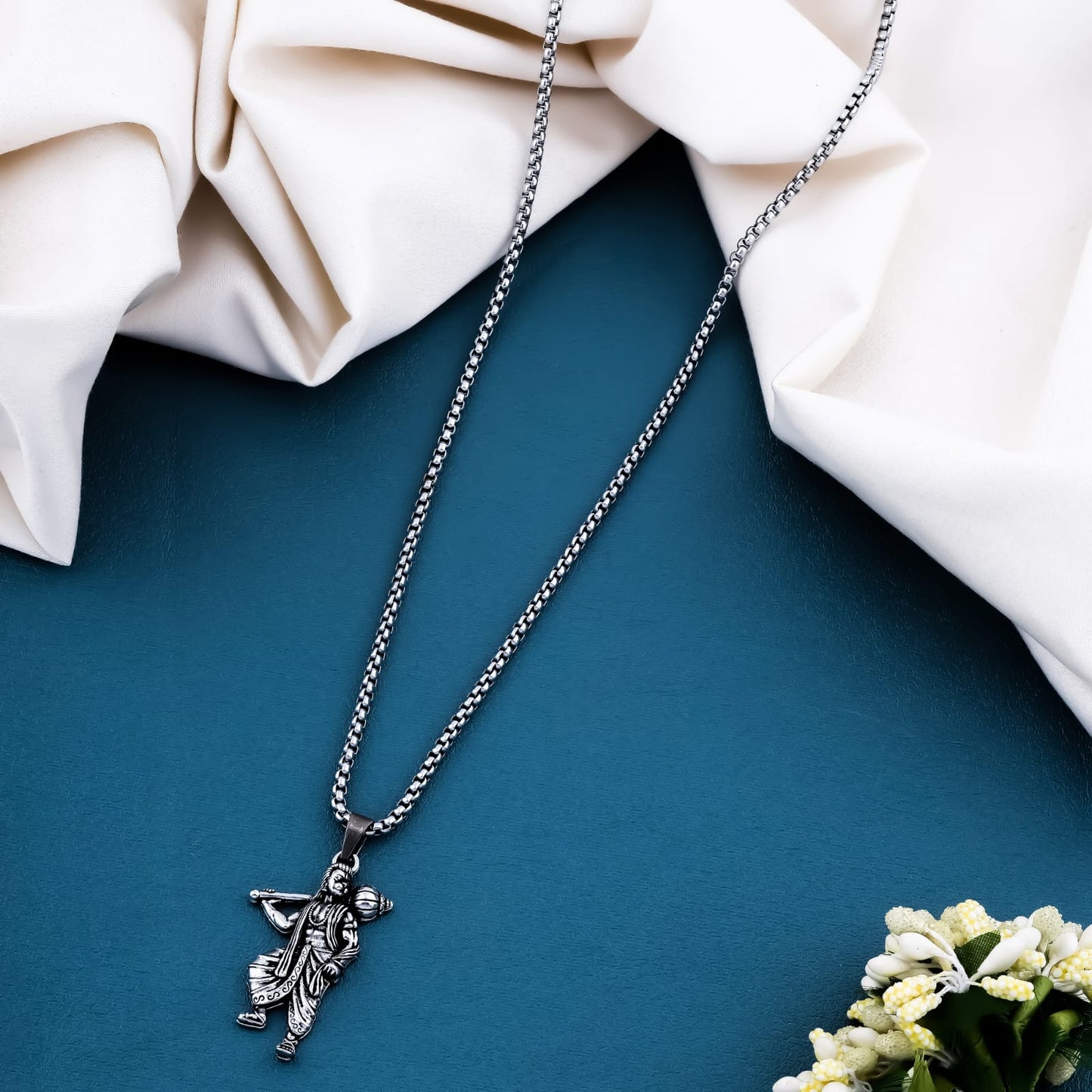 Silver Plated Hanuman Ji Necklace