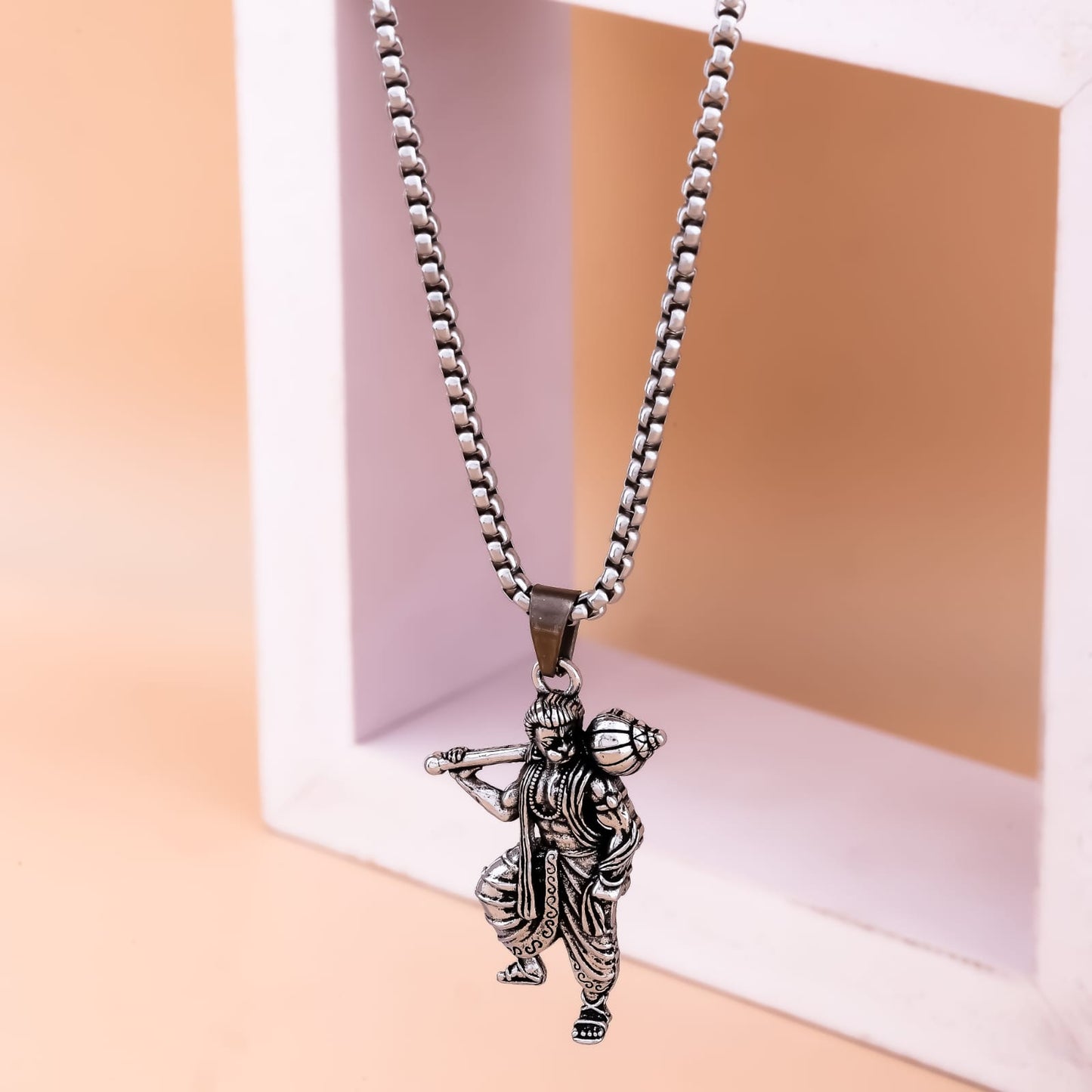Silver Plated Hanuman Ji Necklace
