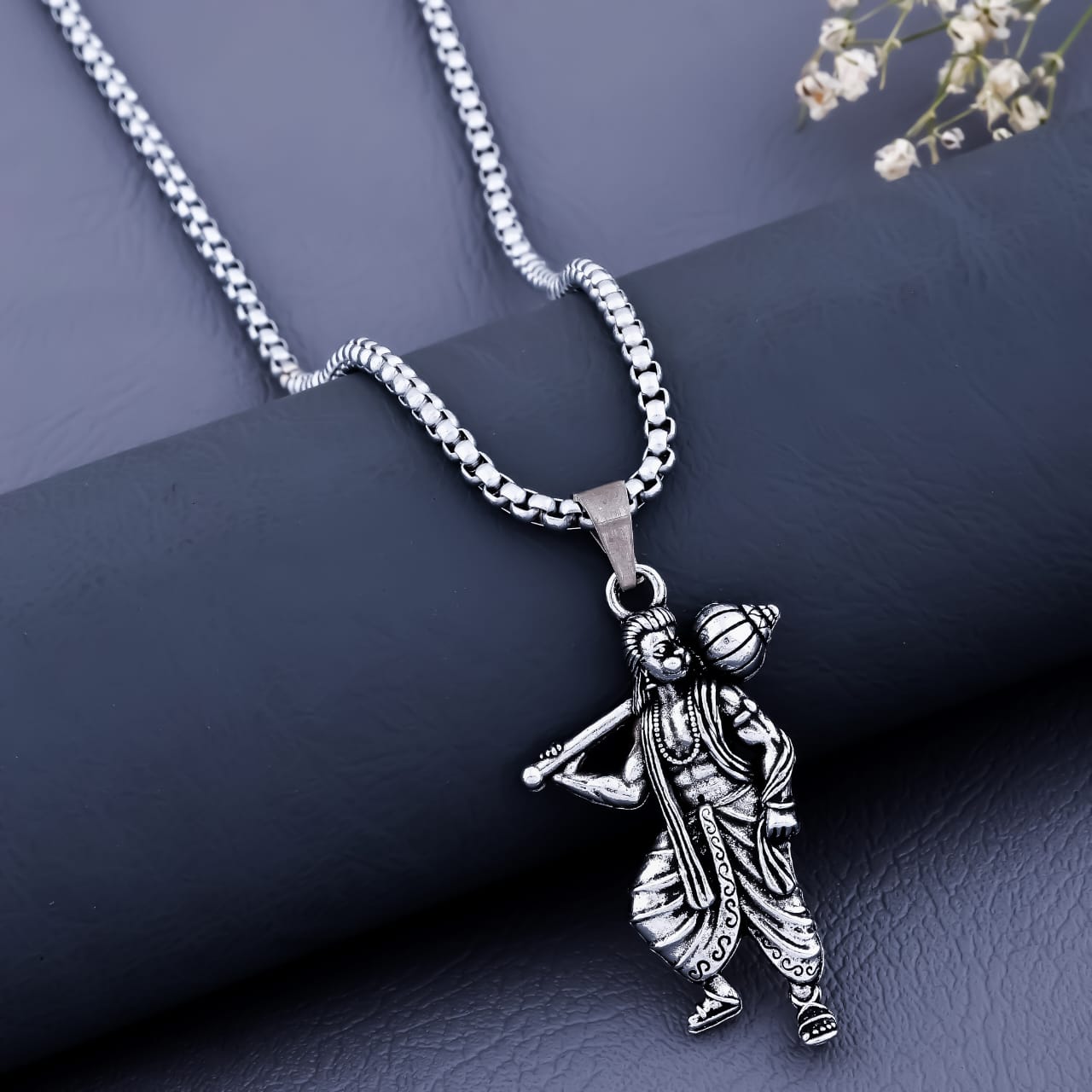 Silver Plated Hanuman Ji Necklace
