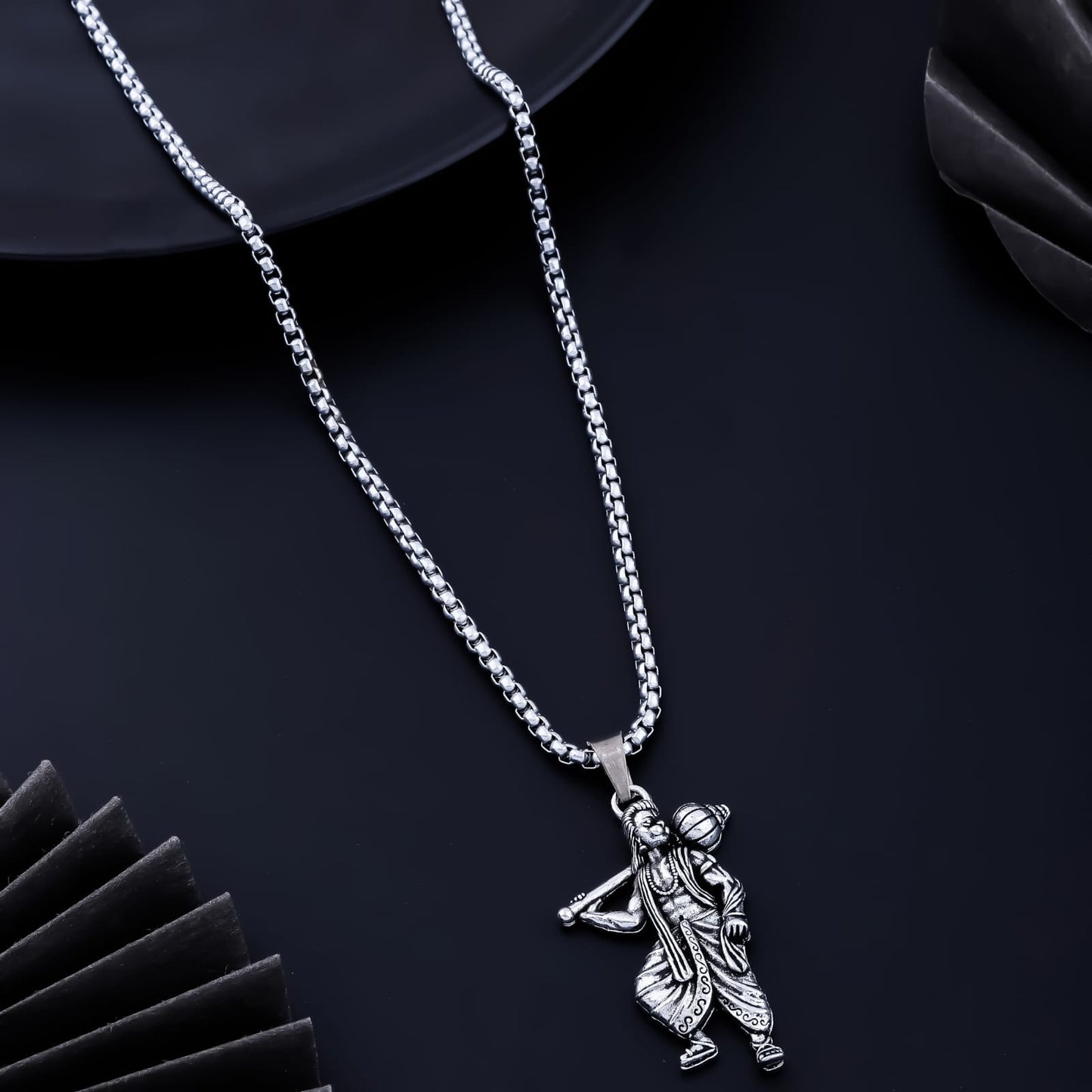 Silver Plated Hanuman Ji Necklace